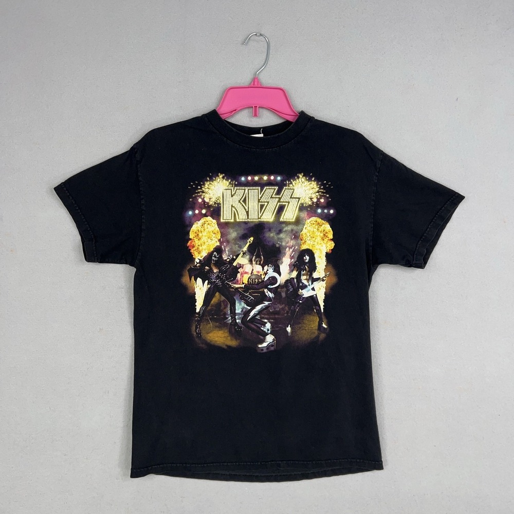 Vintage KISS Shirt Men Medium Black Rock Concert Tour Band Hotter Than Hell 2003